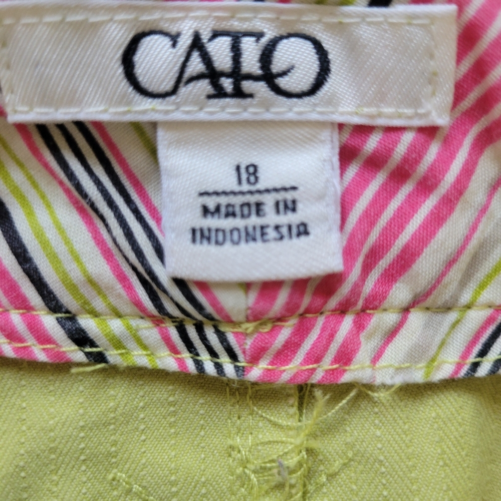 CATO Light Lime Chartreuse Green Cotton Blend Straight Maxi Skirt 18 - Picture 4 of 4